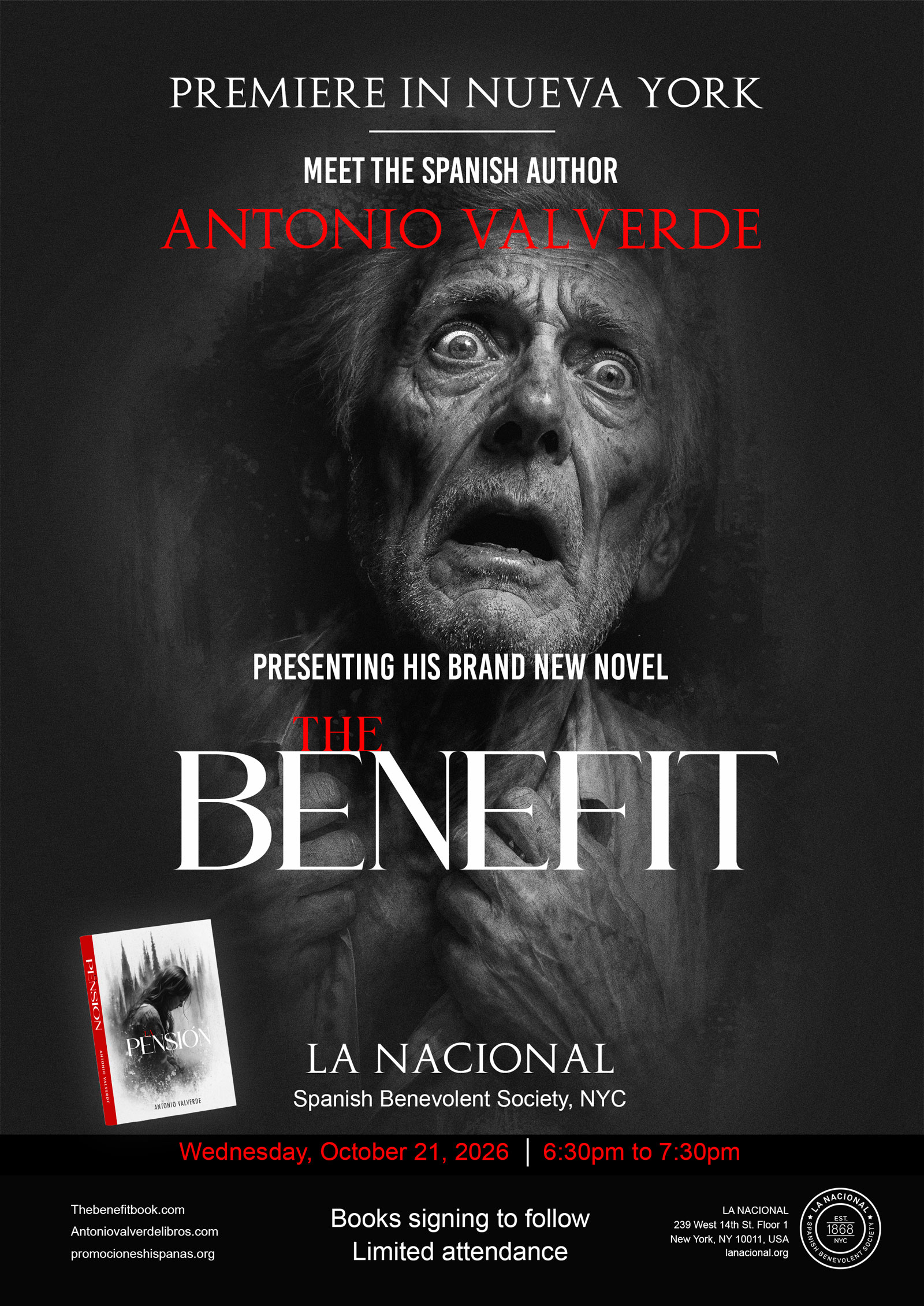 Exclusive book launch of The Benefit by Antonio Valverde at La Nacional, New York