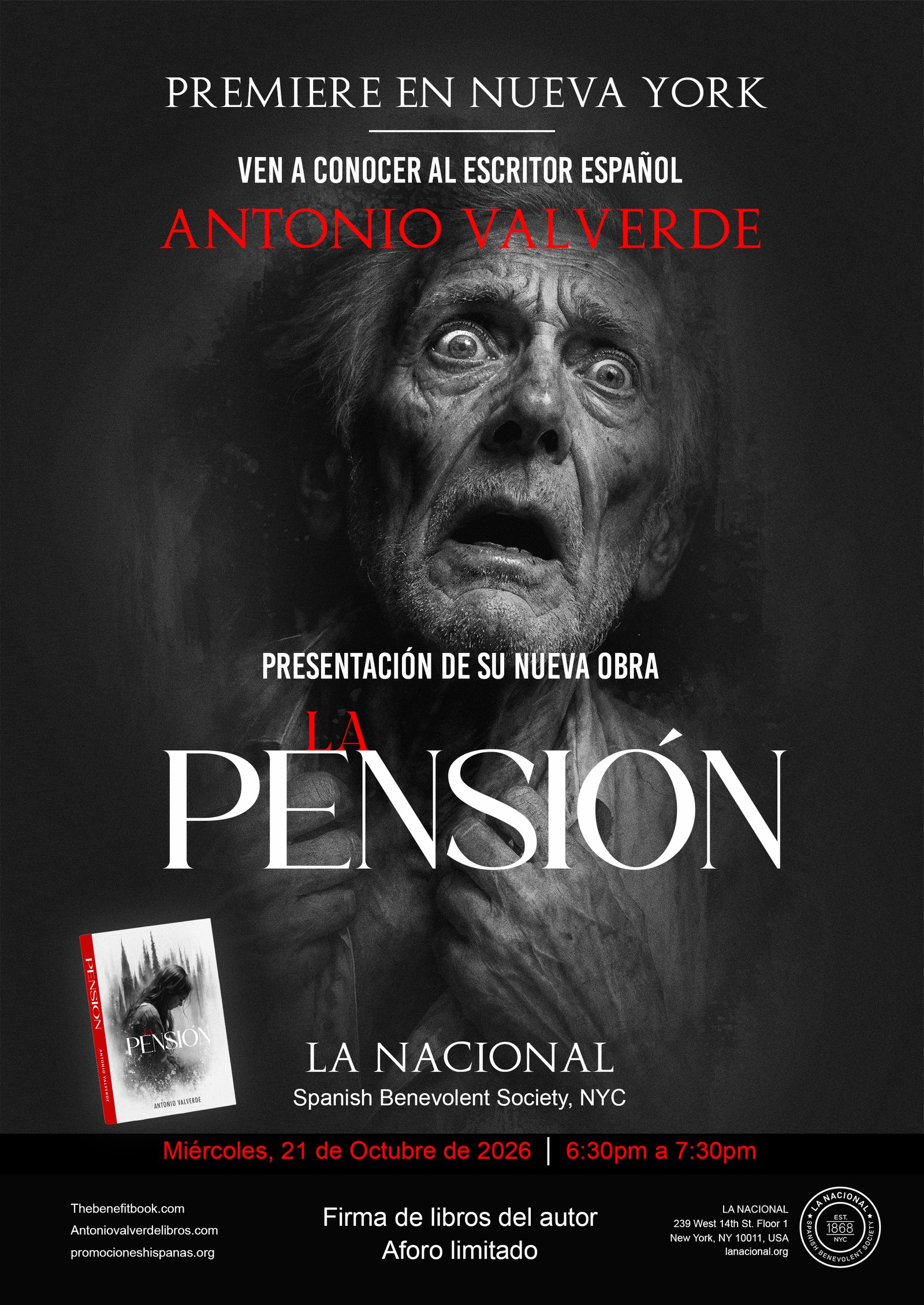Exclusive book launch of The Benefit by Antonio Valverde at La Nacional, New York